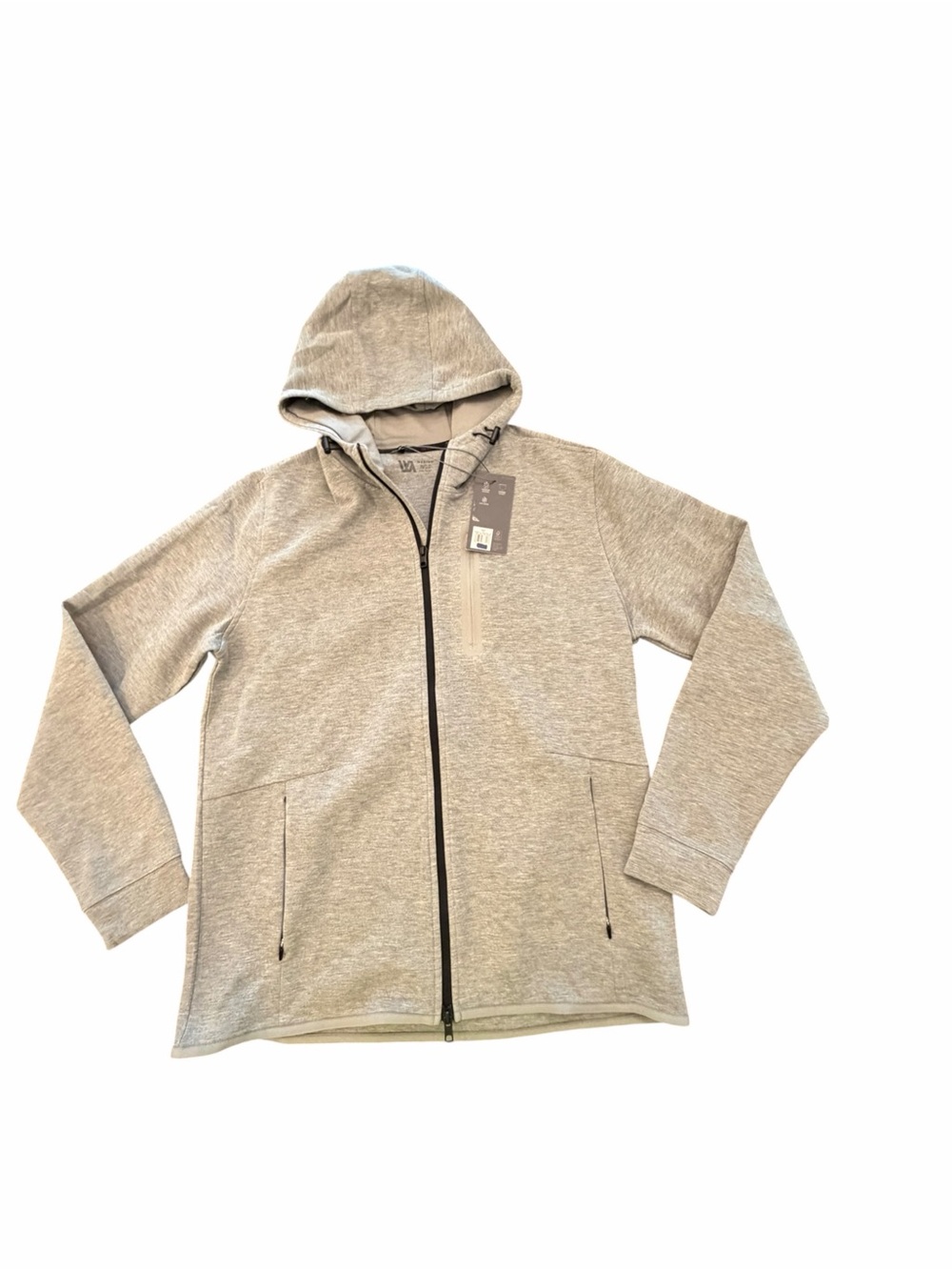 VRST Performance Jacket Medium Mens Hooded Pinnacle Fleece Full Zip Grey NEW $84